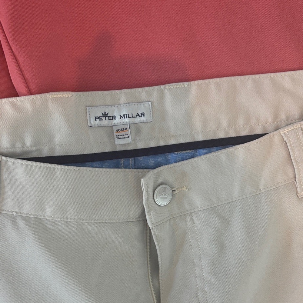 Peter Millar men’s pants 40/30 lot of Gray, salmon, and khaki - Picture 3 of 6